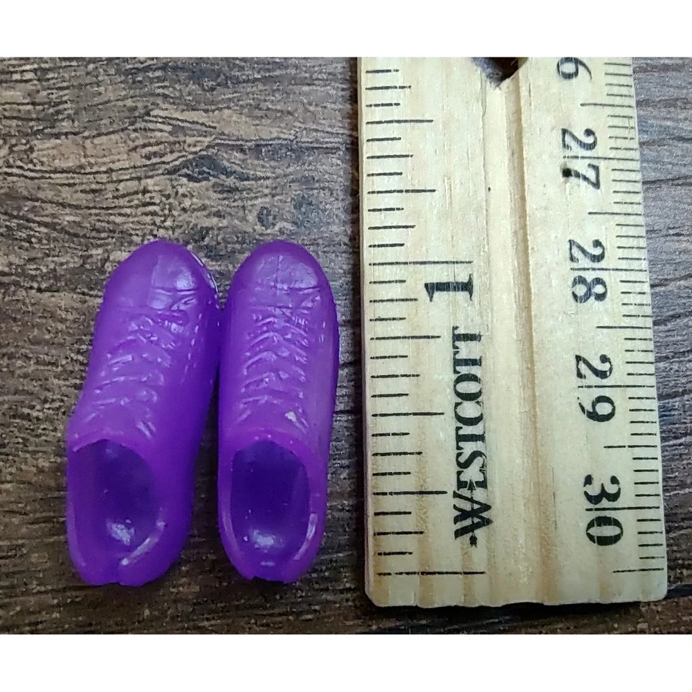 BARBIE SHOES SNEAKERS PURPLE TRANSLUCENT CHUCKS STYLE FLAT FEET CUTE DOLL SHOES